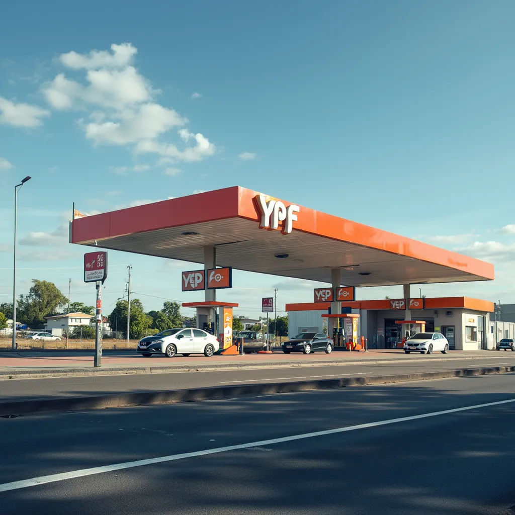 Estación de servicio moderna YPF en ruta