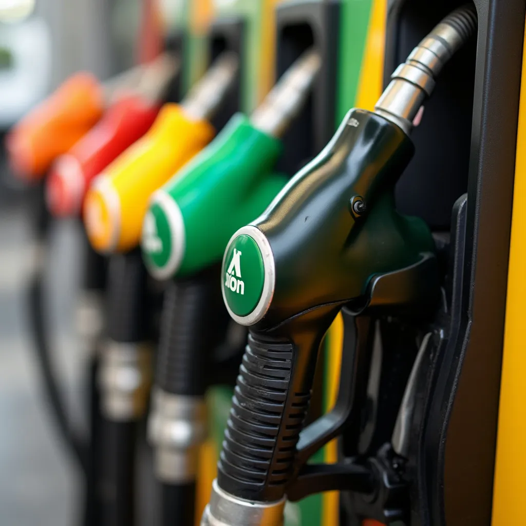 Detalle de surtidor de combustible AXION